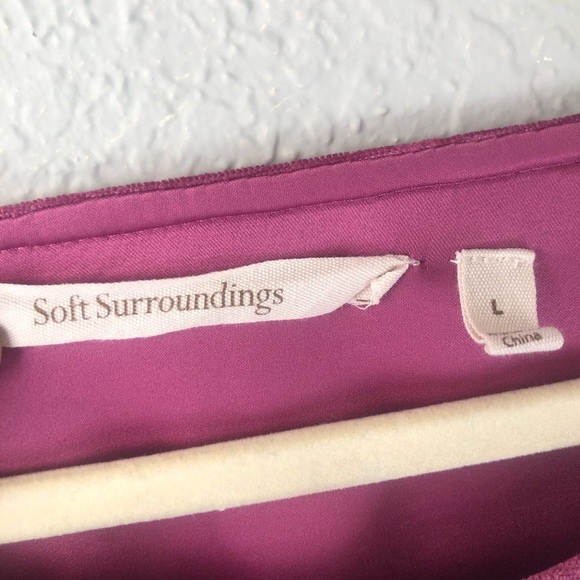 Soft Surroundings Fiona Tunic Top Size Large Pink Longline Velvet A-Line Peplum - Picture 7 of 11